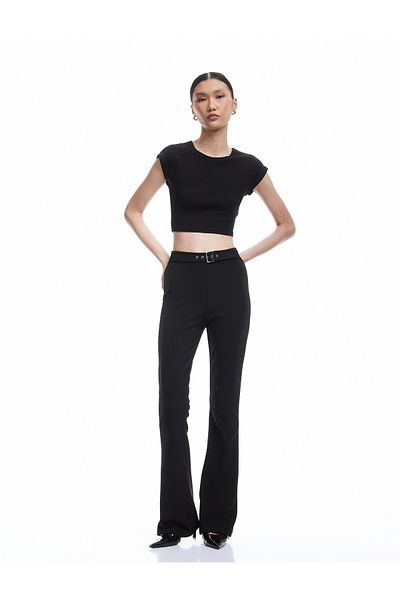 Koton New Season Belted Slim Fit Light Spanish Leg Fabric Trousers