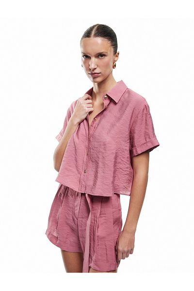 Koton New Season Classic Collar Button Short Sleeve Modal Shirt