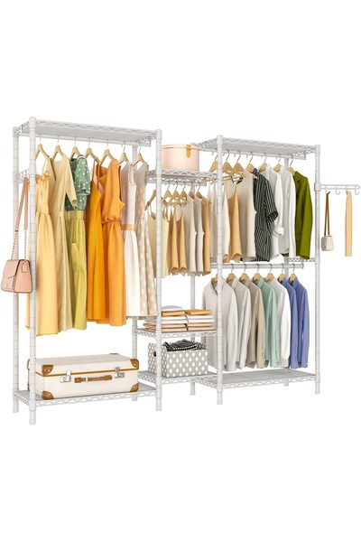 sharpdo Home Bedroom Stainless Steel Simple Wardrobe 183*40*195CM