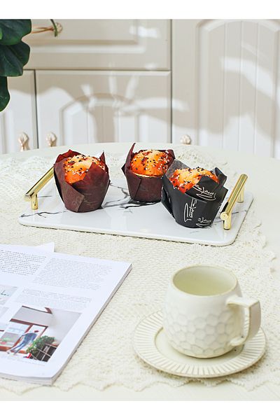 sharpdo Simple Modern Metal Handle Household Multi-Purpose Tray Creative Ceramic Decoration Tray