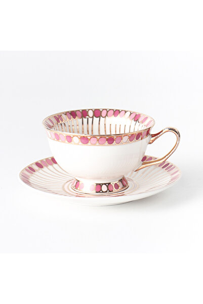 sharpdo Balloon Gold Thread Coffee Cup And Coffee Dish (Gold Handle) 220 mL (5 Colors To Choose From)