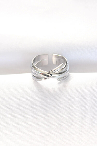 Belle Fusion خاتم BFS سميك فضي اللون قابل للتعديل