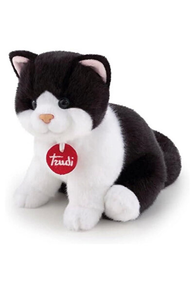 Belle Fusion BFS ترودي قطة بيضاء وسوداء قطيفة 20 سم