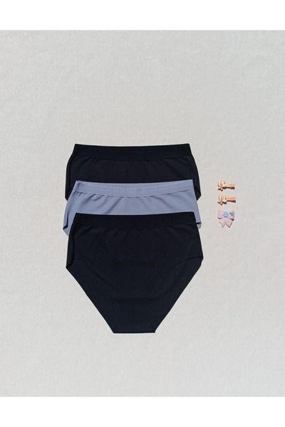 siyalife Chiloți de damă din Lycra, fără sudură, tăiat cu laser, fără marcaj, 3 piese, slip bikini