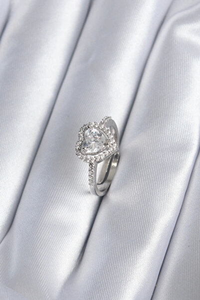 Belle Fusion خاتم نسائي من BFS مصنوع من النحاس والفضة اللون وحجر الزركون على ...