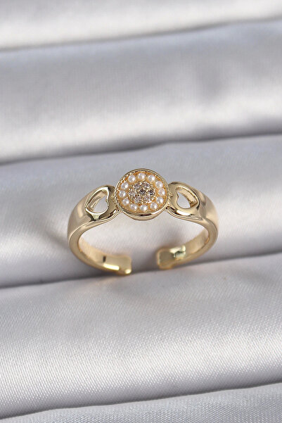 Belle Fusion خاتم نسائي قابل للتعديل من BFS مصنوع من حجر الزركون الذهبي اللون...