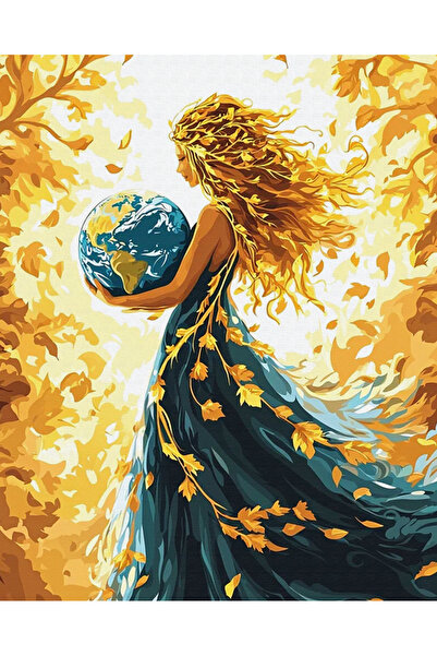 İZSA HOBİ Sayılarla Boyama Hobi Seti 40x50 Çerçeveli Numaralı Tuval Fırça Boy...