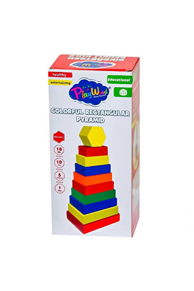 Belle Fusion برج ملون مستطيل من الخشب من بي إف إس بلاي وود