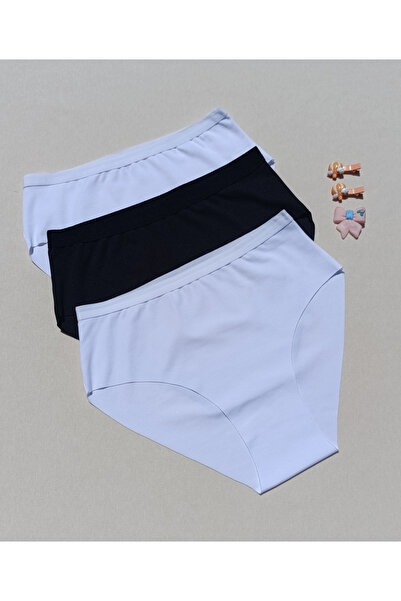 siyalife Chiloți de damă din Lycra, fără sudură, tăiat cu laser, fără marcaj, 3 piese, slip bikini