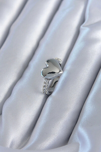 Belle Fusion خاتم نسائي من BFS مصنوع من النحاس والزركون والزجاج على شكل قلب