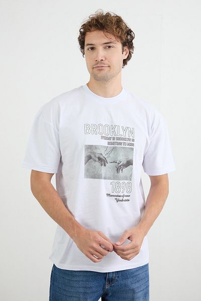 Fulla Moda Μπλουζάκι με στάμπα Brooklyn Summer Oversize