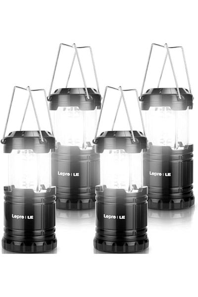 LEPRO LED Camping Lanterns Battery Powered Collapsible, IPX4 Water Resistant, Super Bright, Outdoor