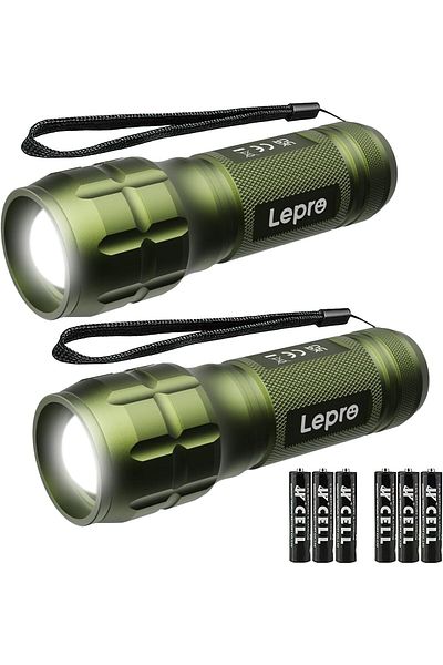 LEPRO LED Torch Battery Powered, Small Bright Flashlight, Adjustable Focus, Water Resistant Pocket T