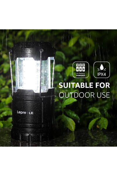LEPRO LED Camping Lanterns Battery Powered, Collapsible, IPX4 (2 Pack)