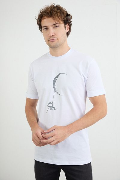Fulla Moda Μπλουζάκι με λαιμόκοψη με στάμπα Astronaut