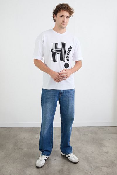 Fulla Moda Hi Printed Crew Neck T-Shirt