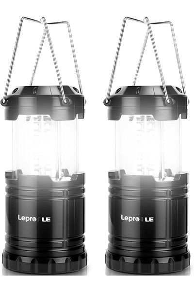 LEPRO LED Camping Lanterns Battery Powered, Collapsible, IPX4 Water Resistant, Super Bright, Outdoor