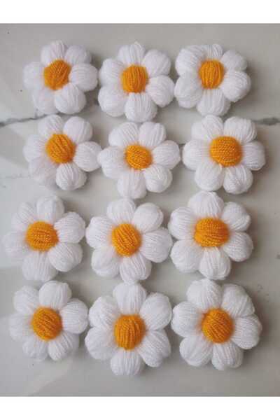 ENAM El Örgüsü Papatya Bebek Ceketlerine Battaniye ve Süs Eşyalarına ( 10 adet)