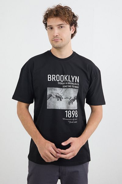 Fulla Moda Μπλουζάκι με στάμπα Brooklyn Summer Oversize