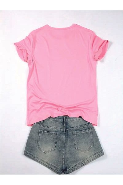 HOFFNUNG T Shirt for Women Heart Pulse Oversize Boy Breathable Off Shoulder T-Shirt