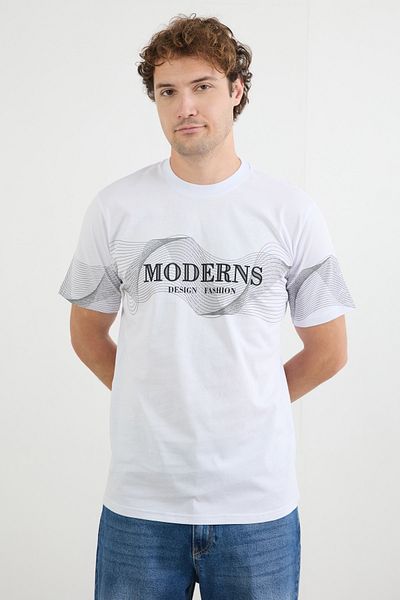 Fulla Moda Μπλουζάκι με μοντέρνα στάμπα με λαιμόκοψη