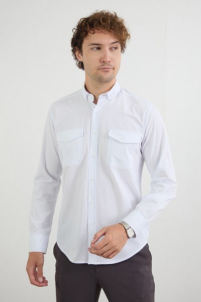 Fulla Moda Βασικό πουκάμισο με διπλή τσέπη