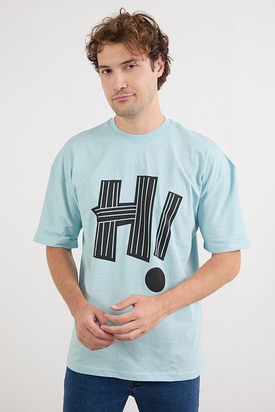 Fulla Moda Hi Printed Crew Neck T-Shirt