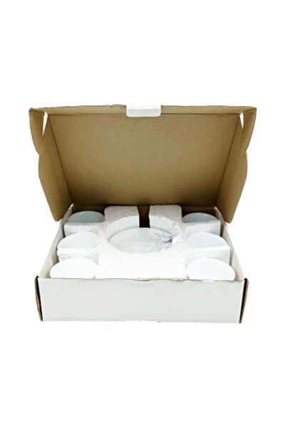 OEM Set cesti cafea cu farfurie Clini Opal 230 ml alb/negru 12 piese