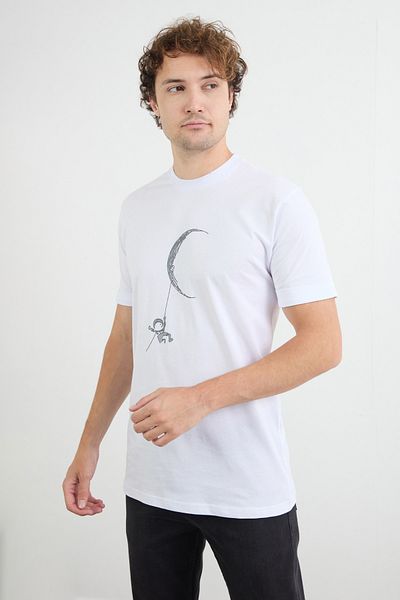 Fulla Moda Μπλουζάκι με λαιμόκοψη με στάμπα Astronaut