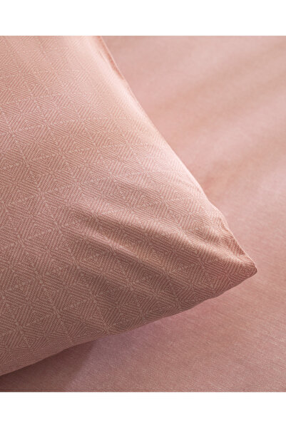 Madame Coco Odette King Size 100% Cotton Ranforce Fitted Sheet Set - Powder