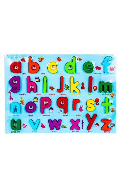 OEM Wooden puzzle, inset, Lowercase letters, 27 pieces