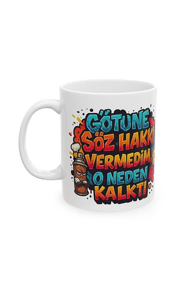 sıradışıhediyem Graffiti Wall Writing Concise Words Mug Cup Gift to Friend Birthday Gift