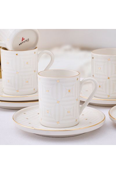 Aryıldız Dore 12 Piece Coffee Cup Set for 6 People 90 ml