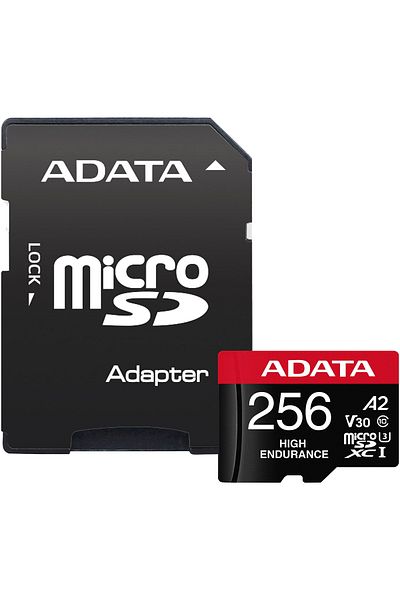 Adata Endurance Memory Card, Microsdxc, 256gb, Uhs-i V30, 100mb/s, Class 10 Adapter