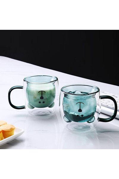 sharpdo Double Glass With Handle - Inverted Bear Shape