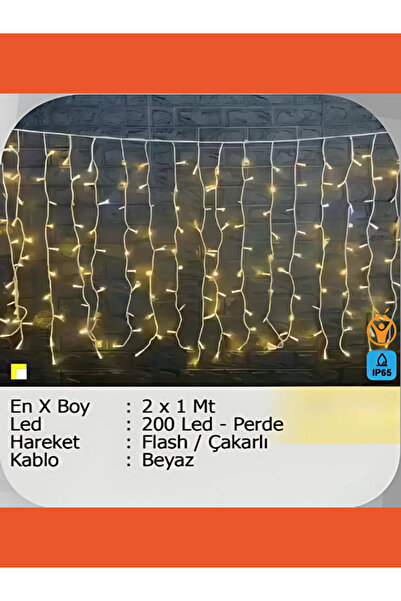 ELKHOUSE Elektrikhouse Led Peri Işığı 240 Led Perde 2x1,5 Metre Flash/çakarlı