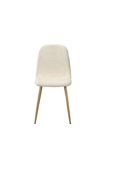 rexa Sherpa White & Wooden Dining Chair – Stylish Comfort for Kitchen, Dining, or Lounge