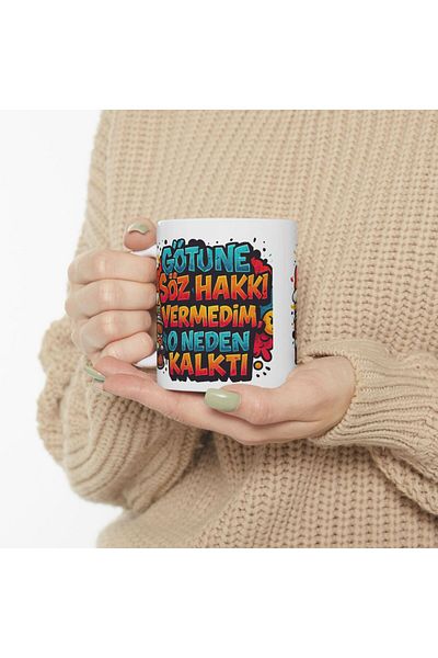 sıradışıhediyem Graffiti Wall Writing Concise Words Mug Cup Gift to Friend Birthday Gift