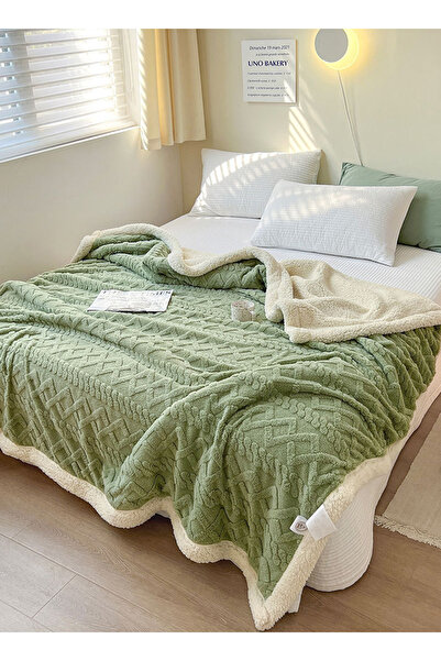 sharpdo Coral Flannel Thickened Lambswool Blanket Sofa Blanket 180*200CM