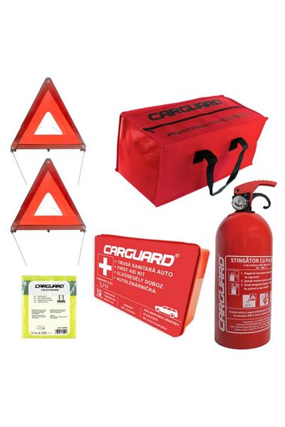 CarGuard Kit siguranta auto obligatoriu omologat R.A.R – Stingator cu Manometru