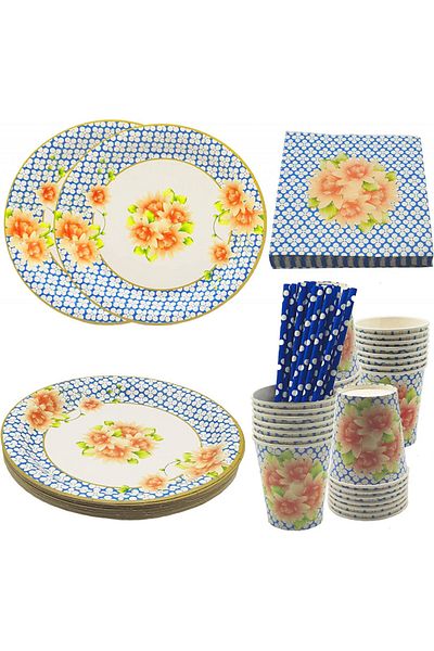 Redo party tableware set, cardboard, multicolor, 96 pieces