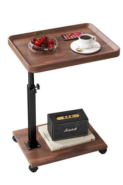 sharpdo Nordic Retro Sofa Lifting Side Table, Movable Living Room Corner Sofa Side Table Small Side Table
