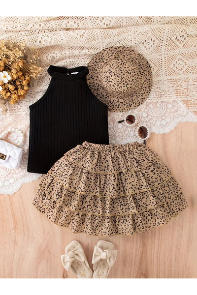 Tomac Leopard Patterned Stylish Girl's Set