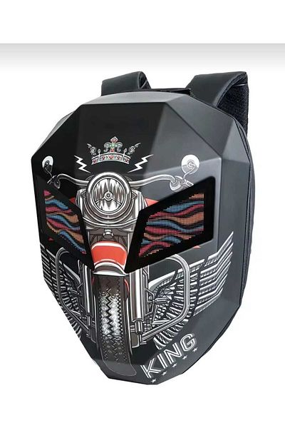 ENDRO Led Biker Backpack, Biker Bag, App Controlled Helmet Bag
