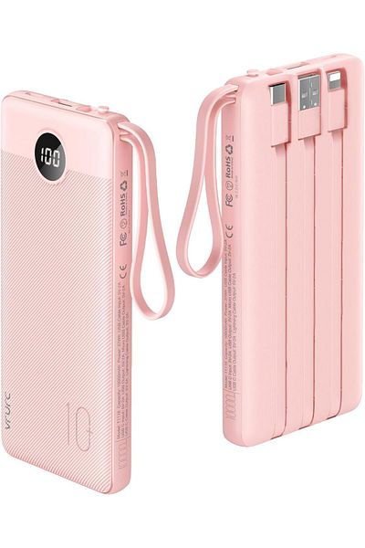 Generic VRURC Portable Charger 10000mAh, Slim LED Display Power Bank, 5 Output 2 Input Cell Phone Battery Pa