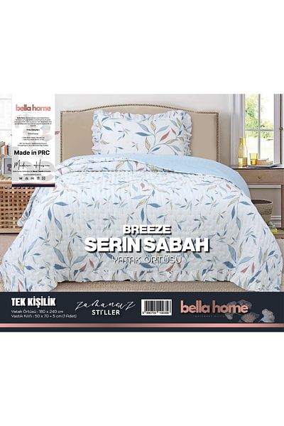 Bella Home Set cuvertură de pat de o persoană Breeze Frilly - 180x240 cm
