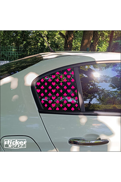 Sticker Works EGEA Kelebek نمط أوراق اللعب الزجاجية - يمين يسار