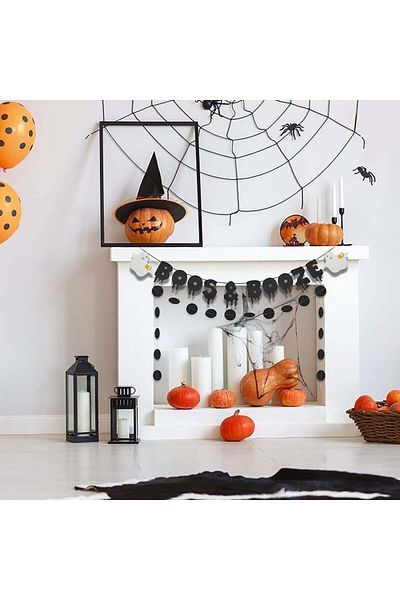AirSMall Halloween decoration set, 3 pieces, cardboard, black/white