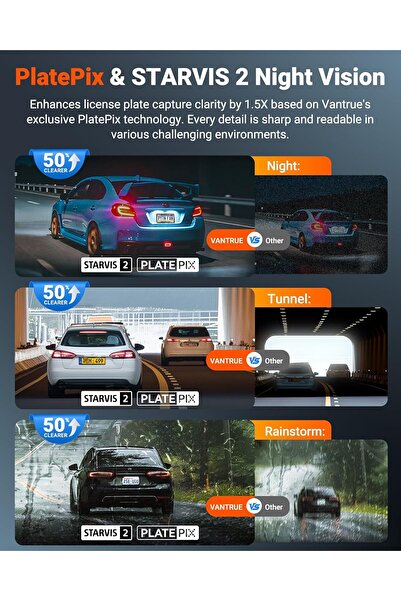 VANTRUE N4S 3-Channel WiFi Dash Cam, STARVIS 2, 2.7K+1440P+1440P, HDR, IR Night Vision, GPS