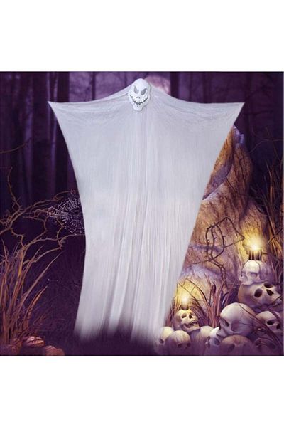 Idefair Halloween floating ghost, fabric, white, 3.3 x 2m